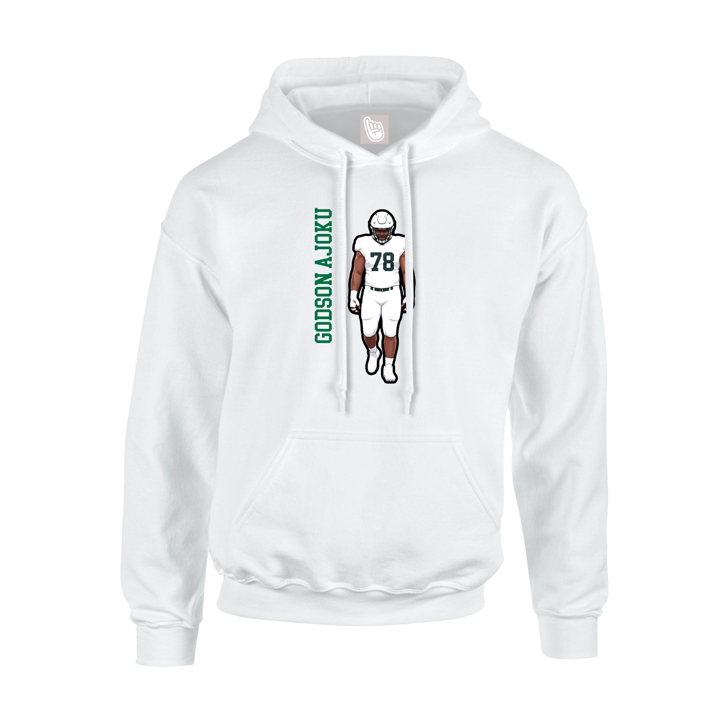 Hoodie — Name Vertical in White