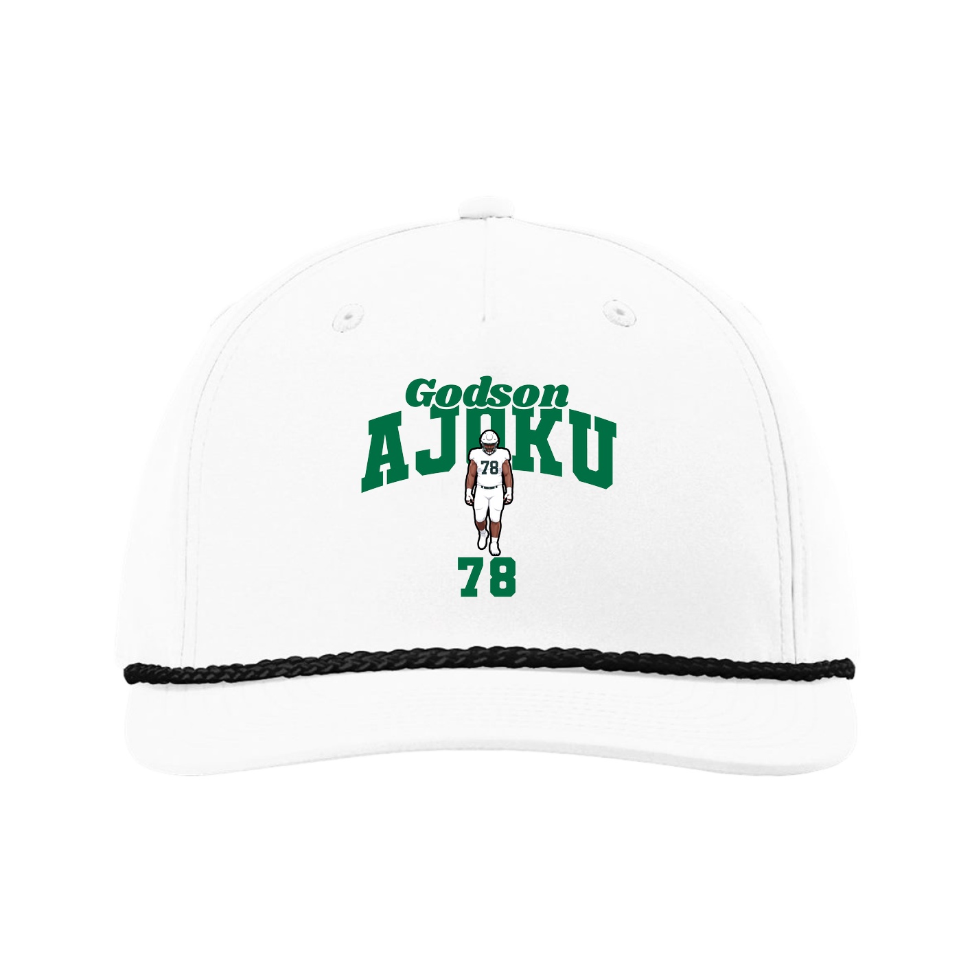 Five-Panel Classic Rope Cap — Signature Arch in White