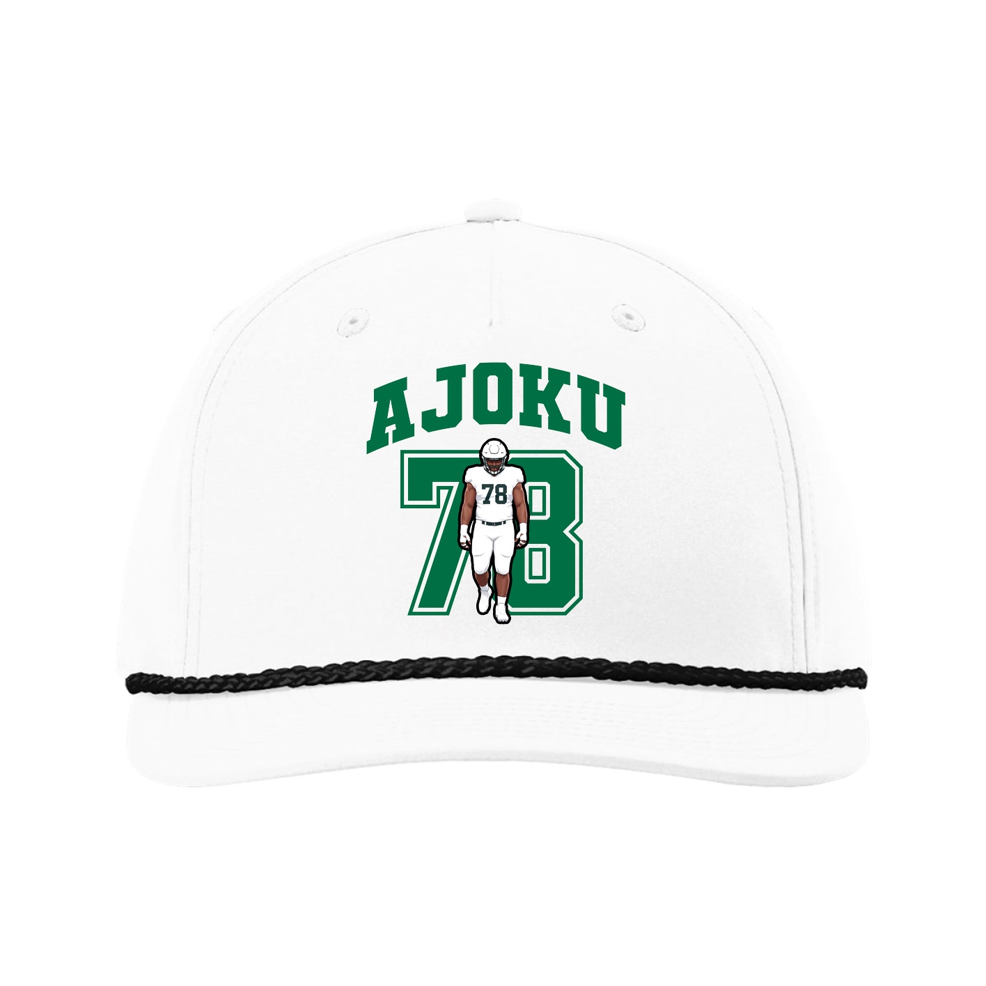 Five-Panel Classic Rope Cap — Number in White