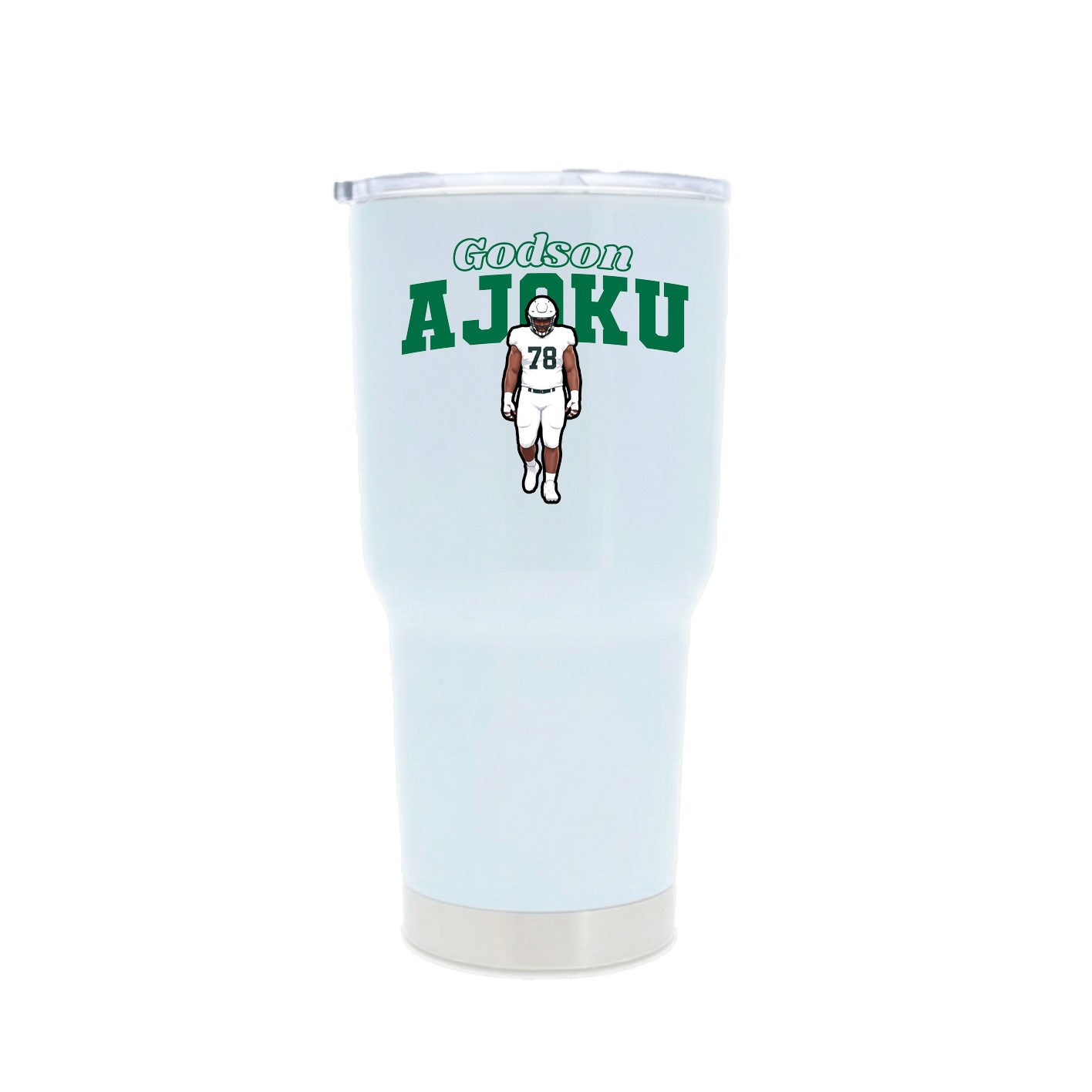 30oz Stainless Steel Tumbler — Name Arch in White