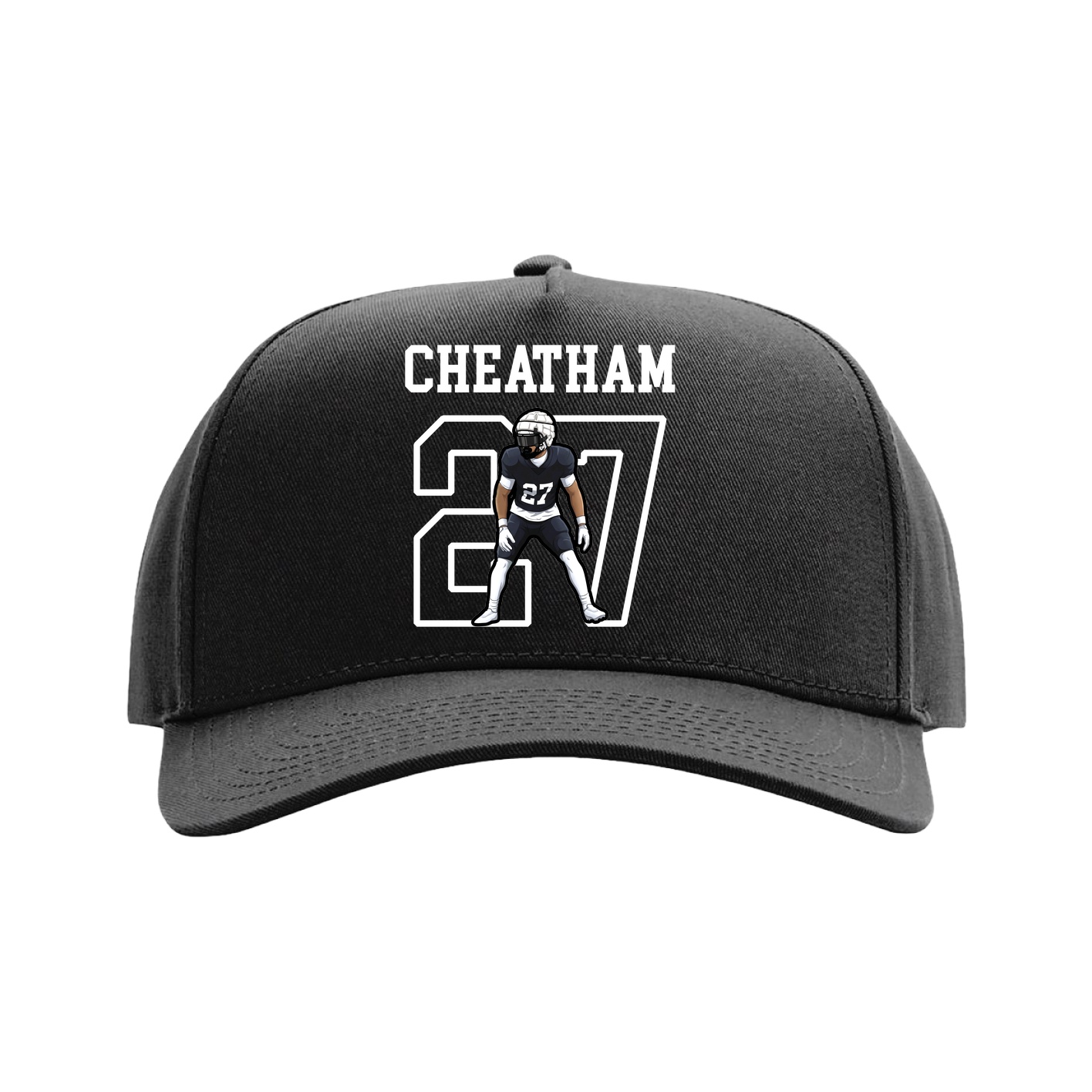 Full Fabric Five-Panel Champ Cap — Shirsey in Black