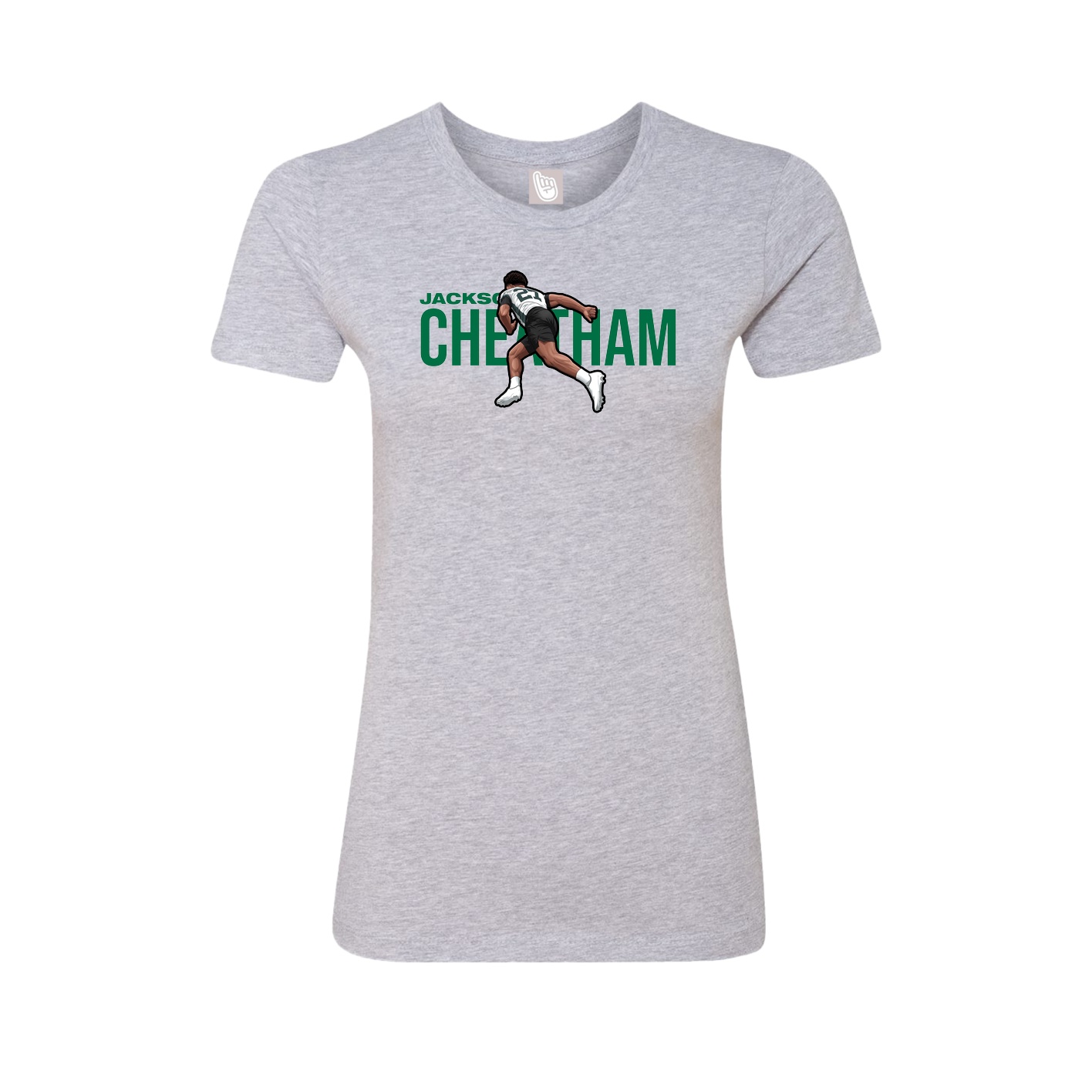 Fitted Women's Tee — Player Name in Grey