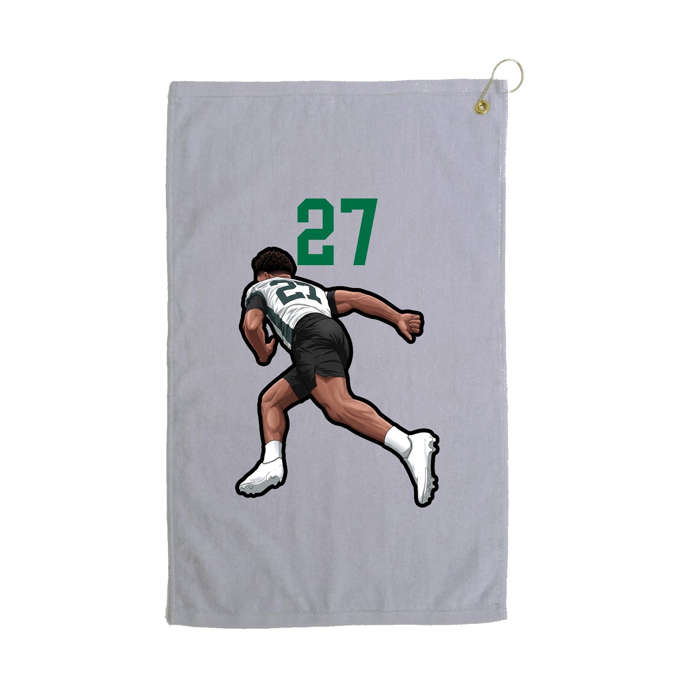 Golf Towel — Number Top in Grey