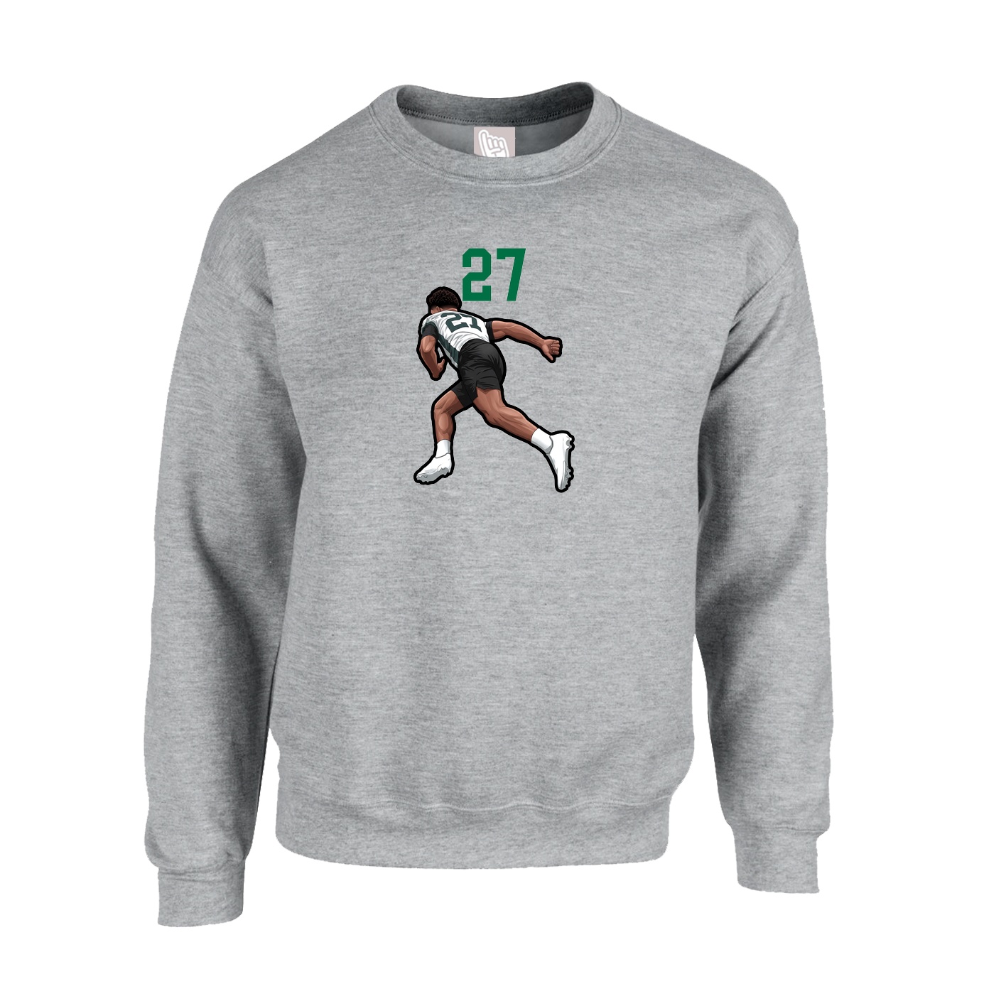 Fleece Crew — Number Top in Grey