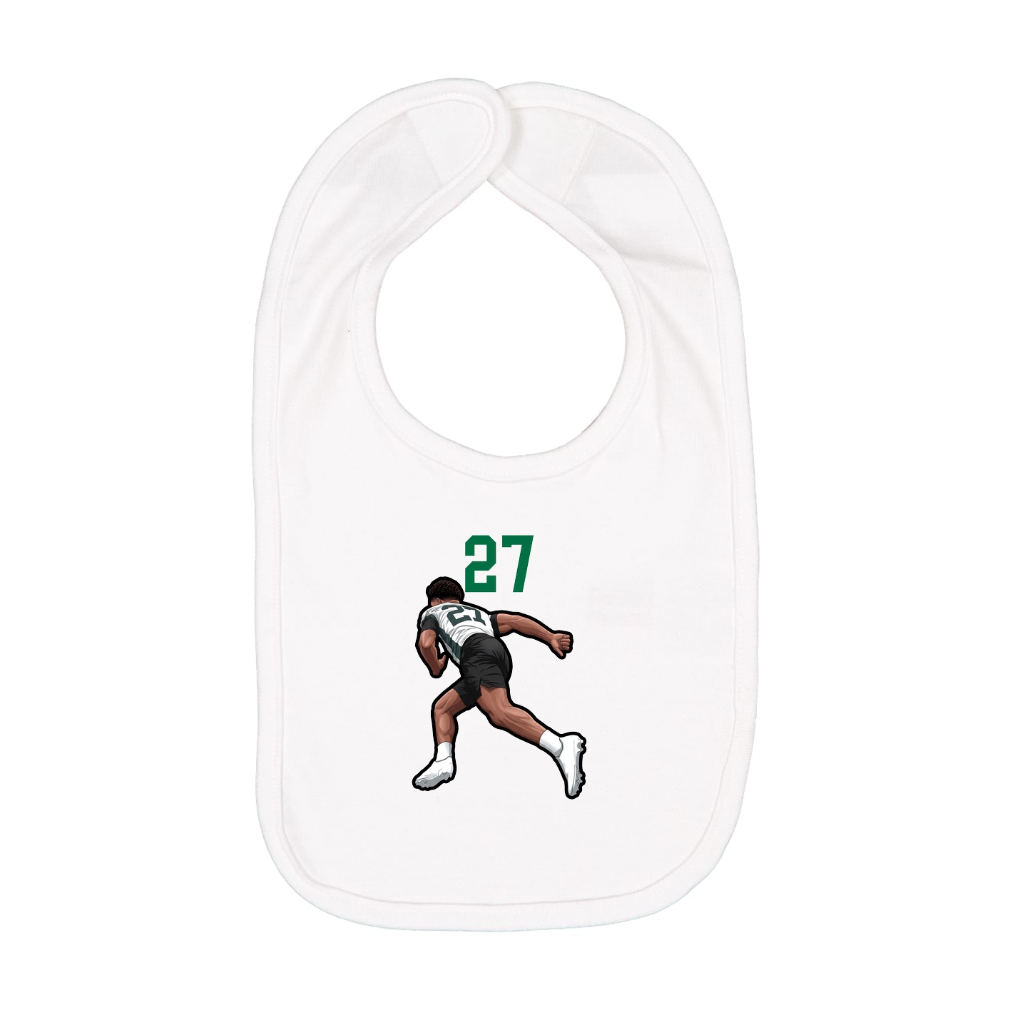 Infant Bib — Number Top in White