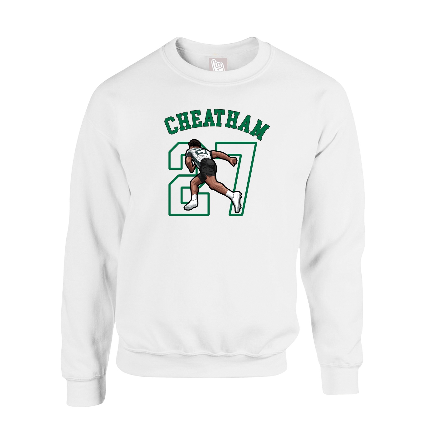 Fleece Crew — Shirsey Arch in White