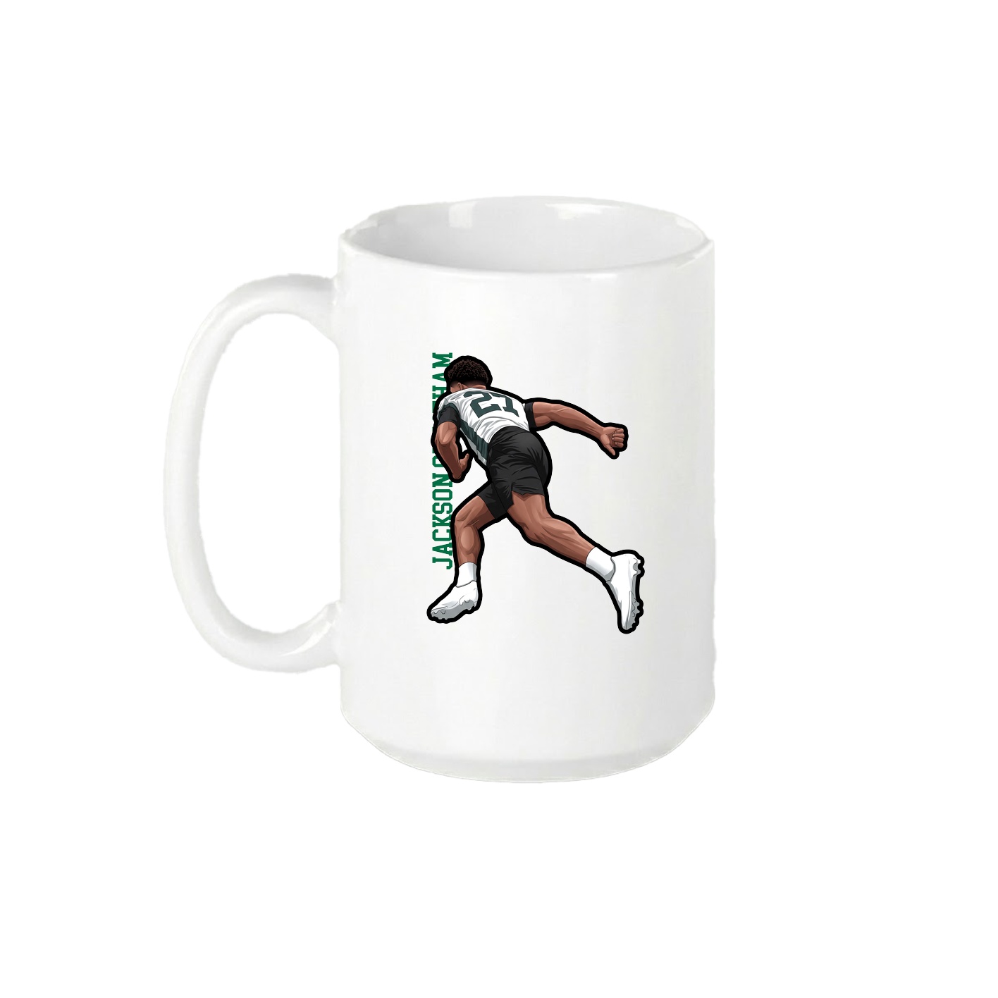 15oz Coffee Mug — Name Vertical in White