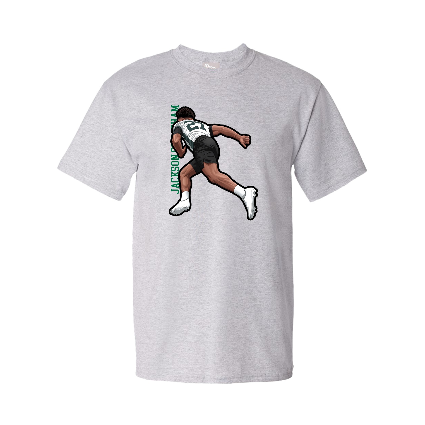 Tee — Name Vertical in Grey