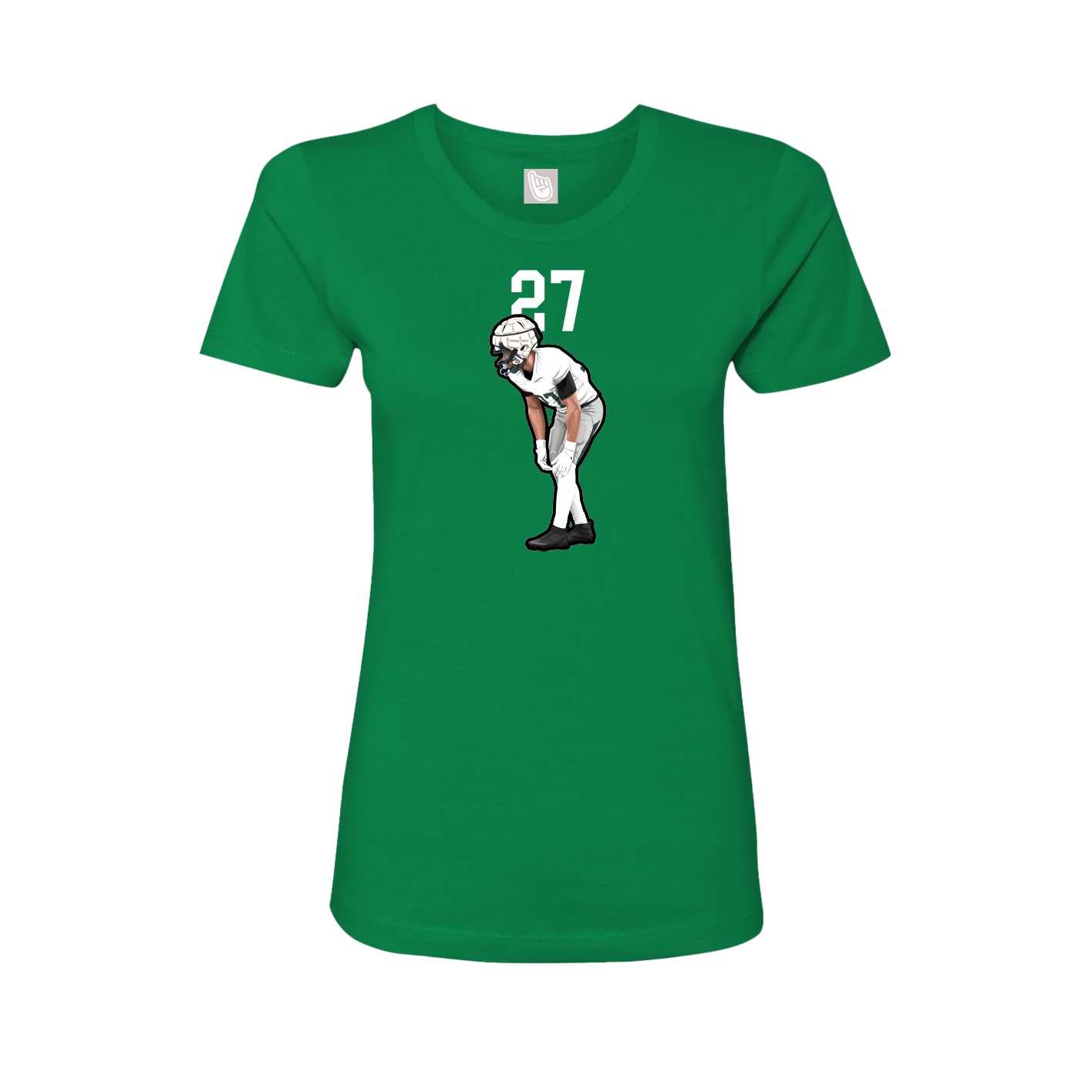 Fitted Women's Tee — Number Top in Green