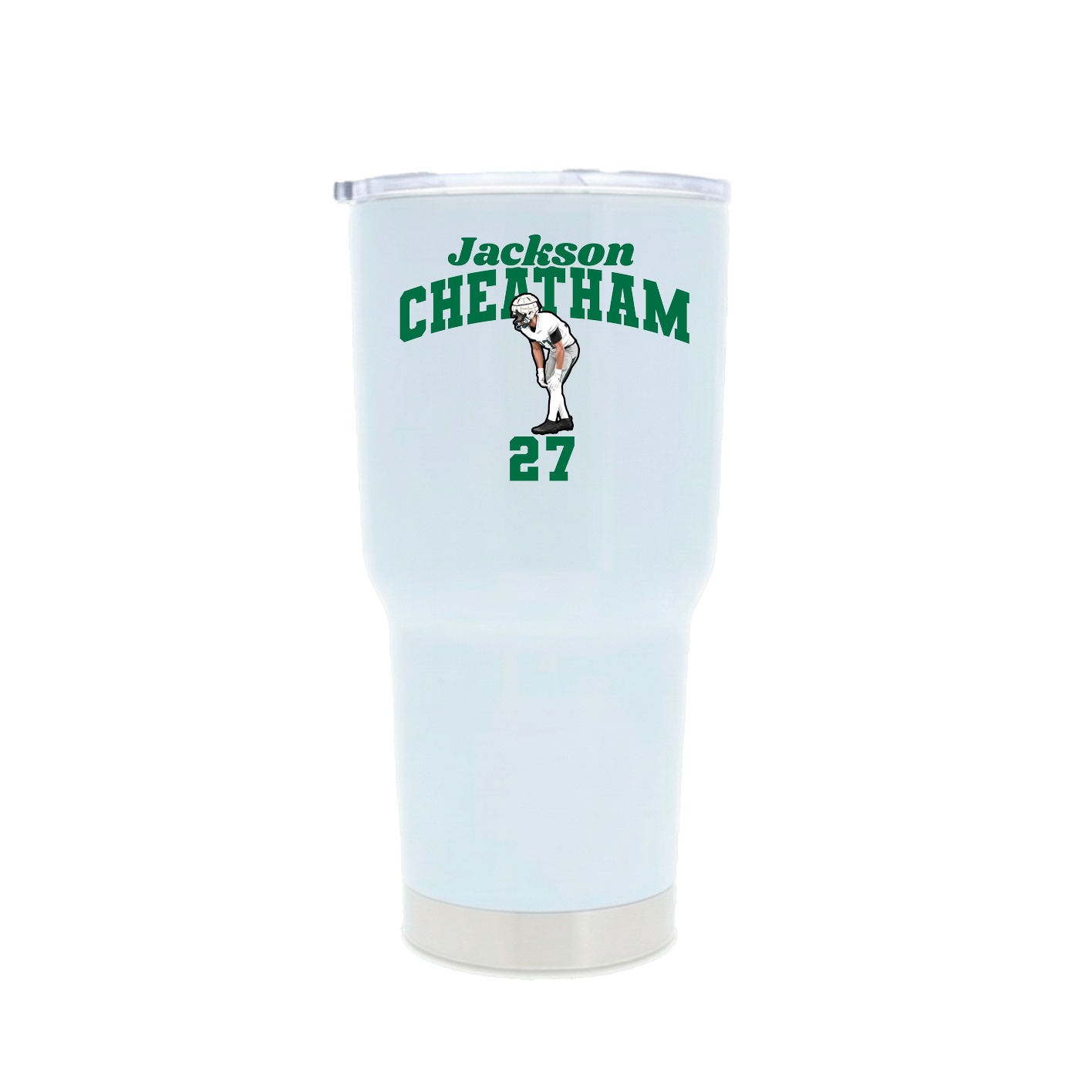 30oz Stainless Steel Tumbler — Signature Arch in White
