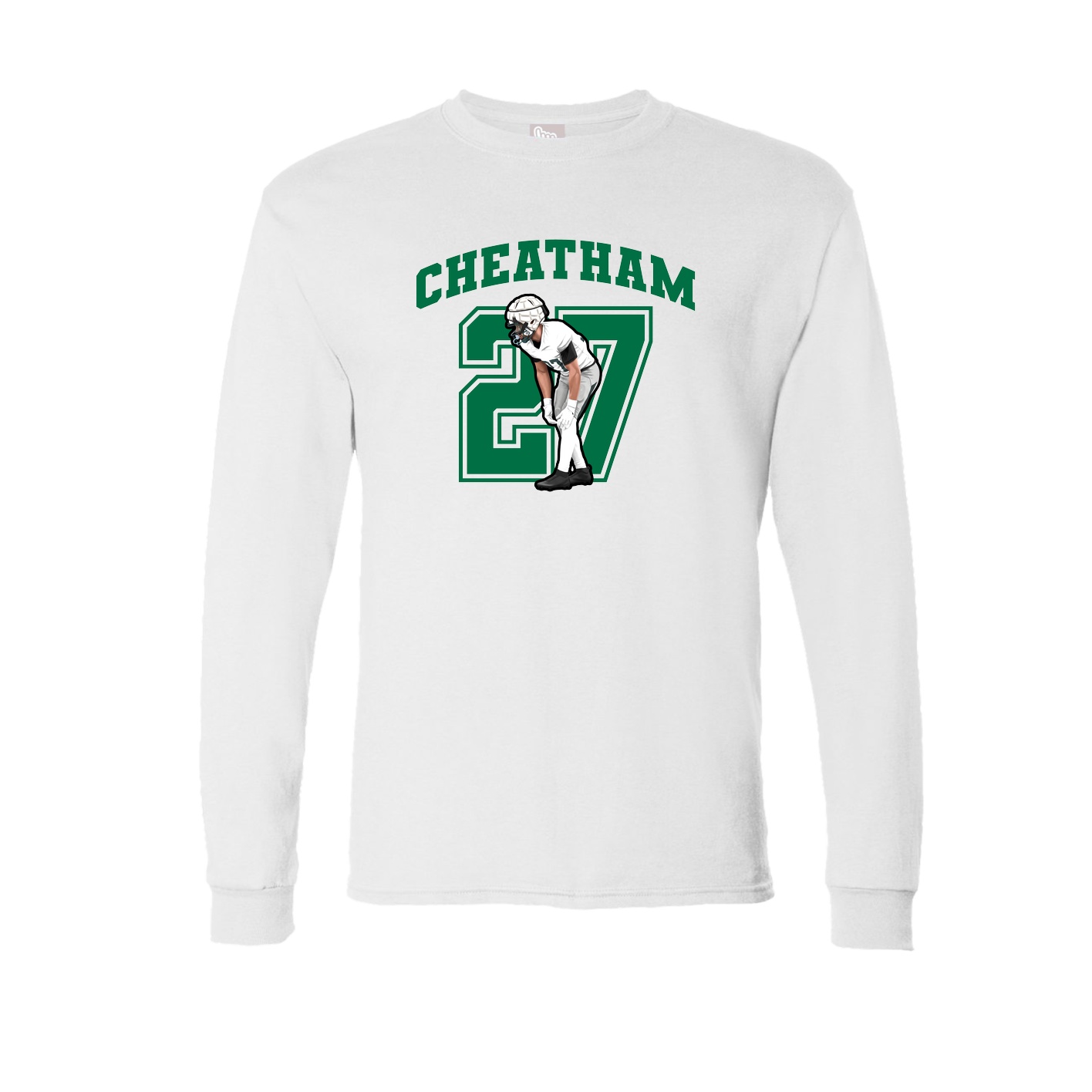 Long Sleeve Tee — Number in White