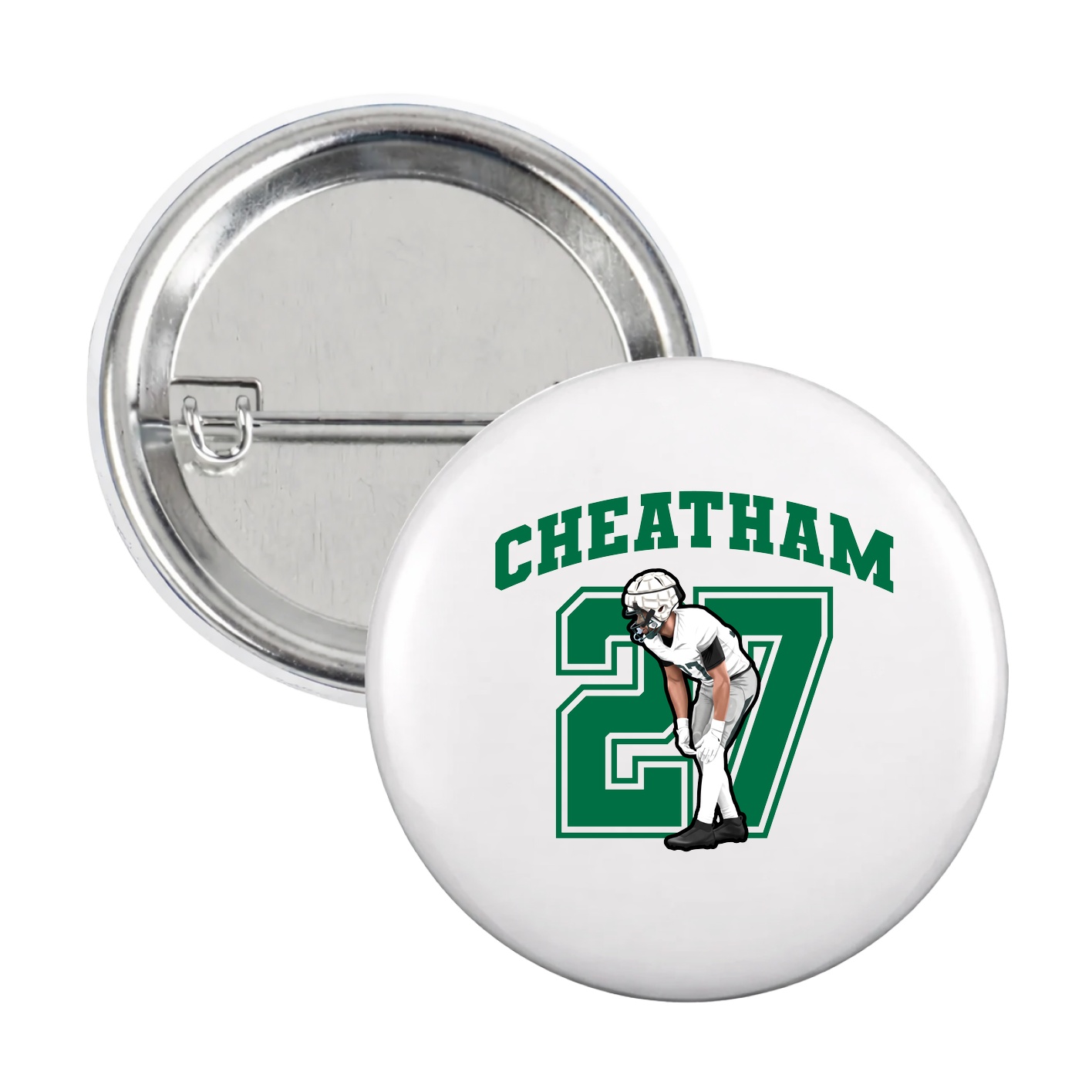 Game Day Button — Number in White