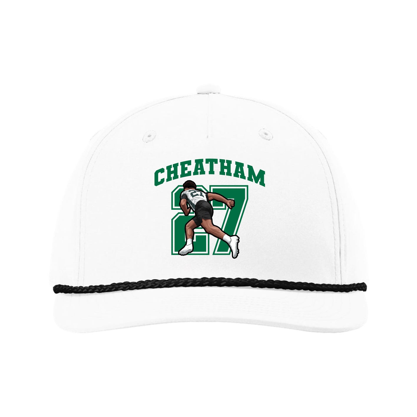 Five-Panel Classic Rope Cap — Number in White