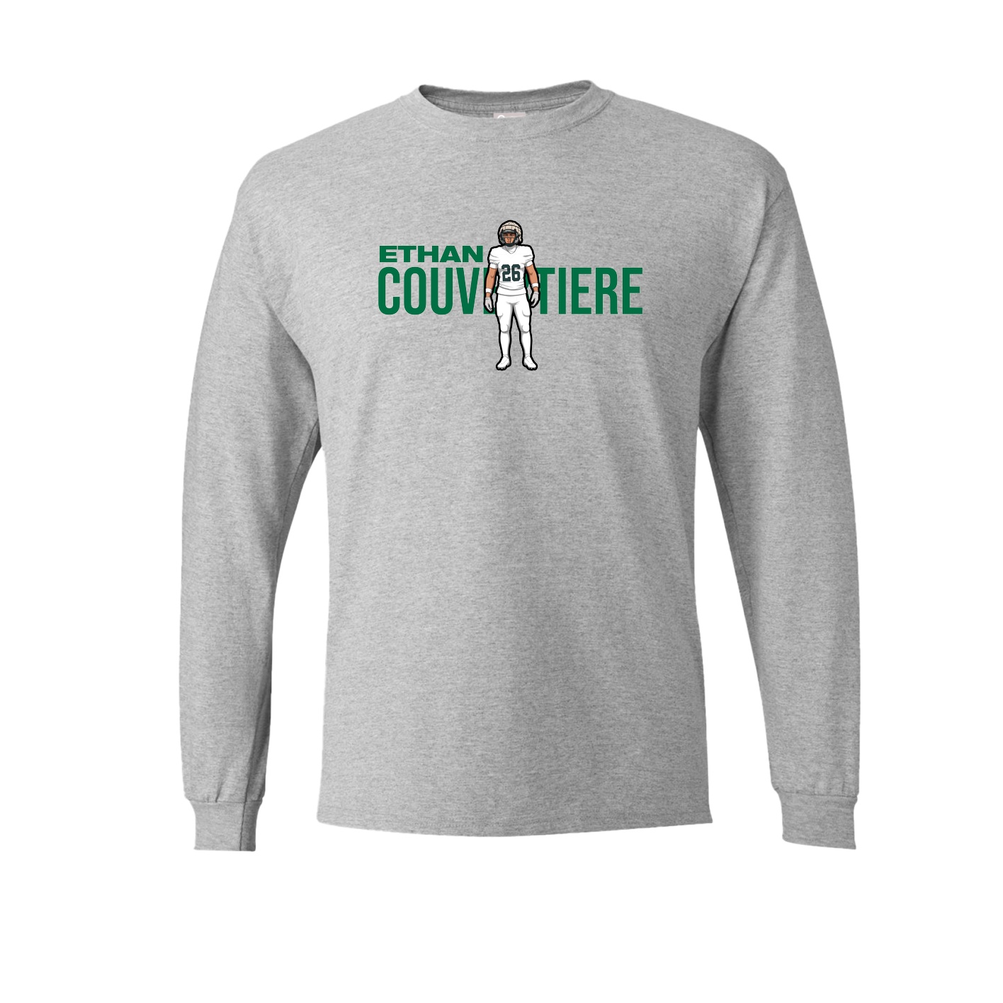 Long Sleeve Tee — Player Name in Grey
