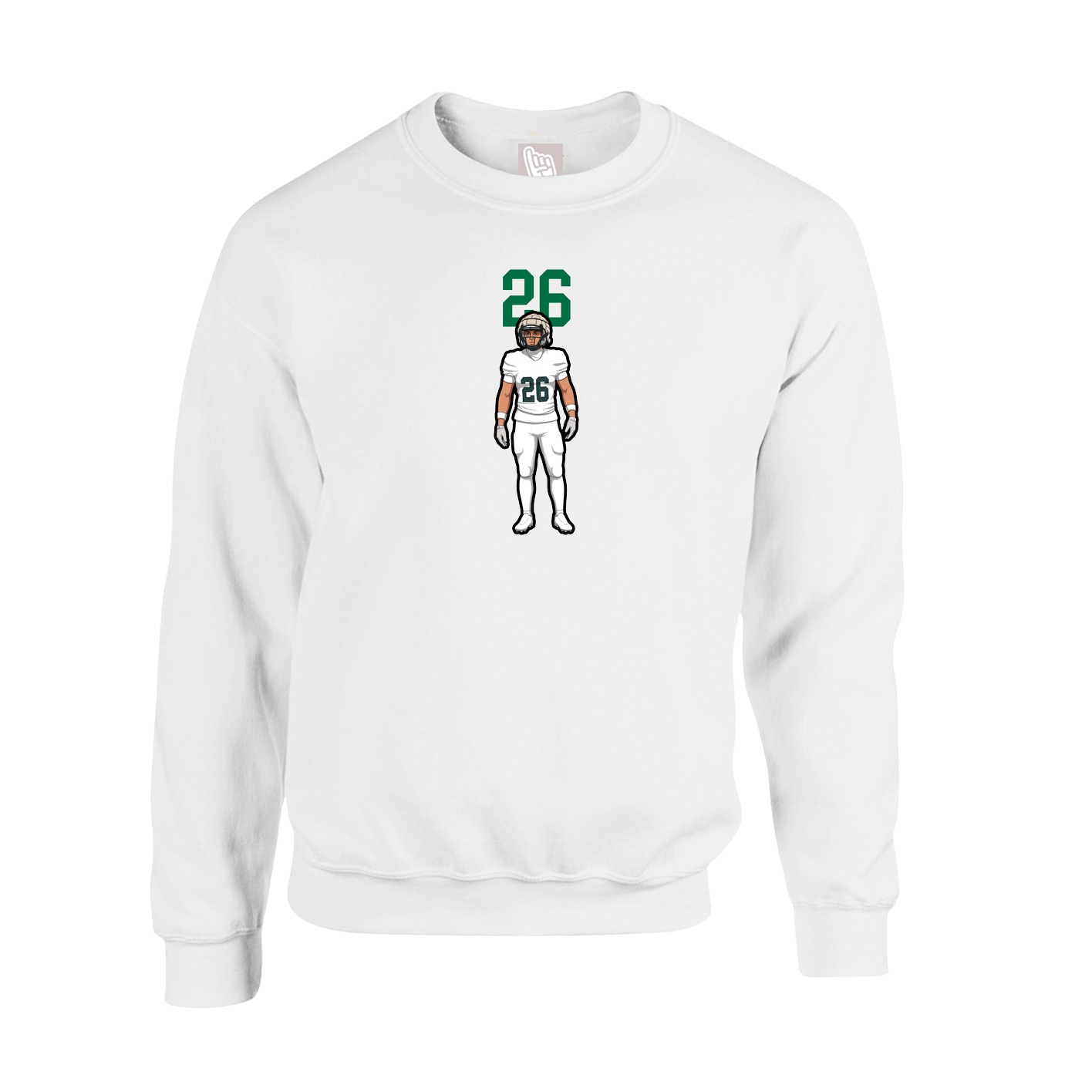 Fleece Crew — Number Top in White