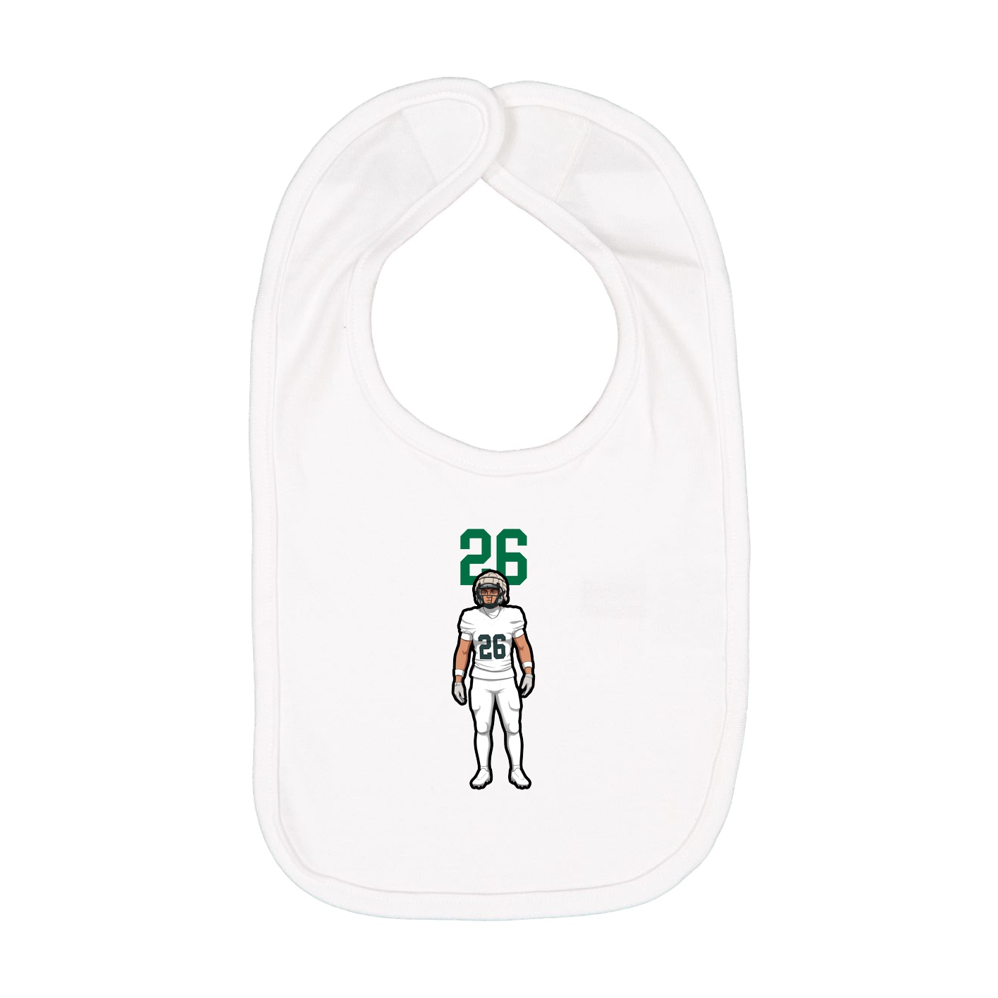 Infant Bib — Number Top in White
