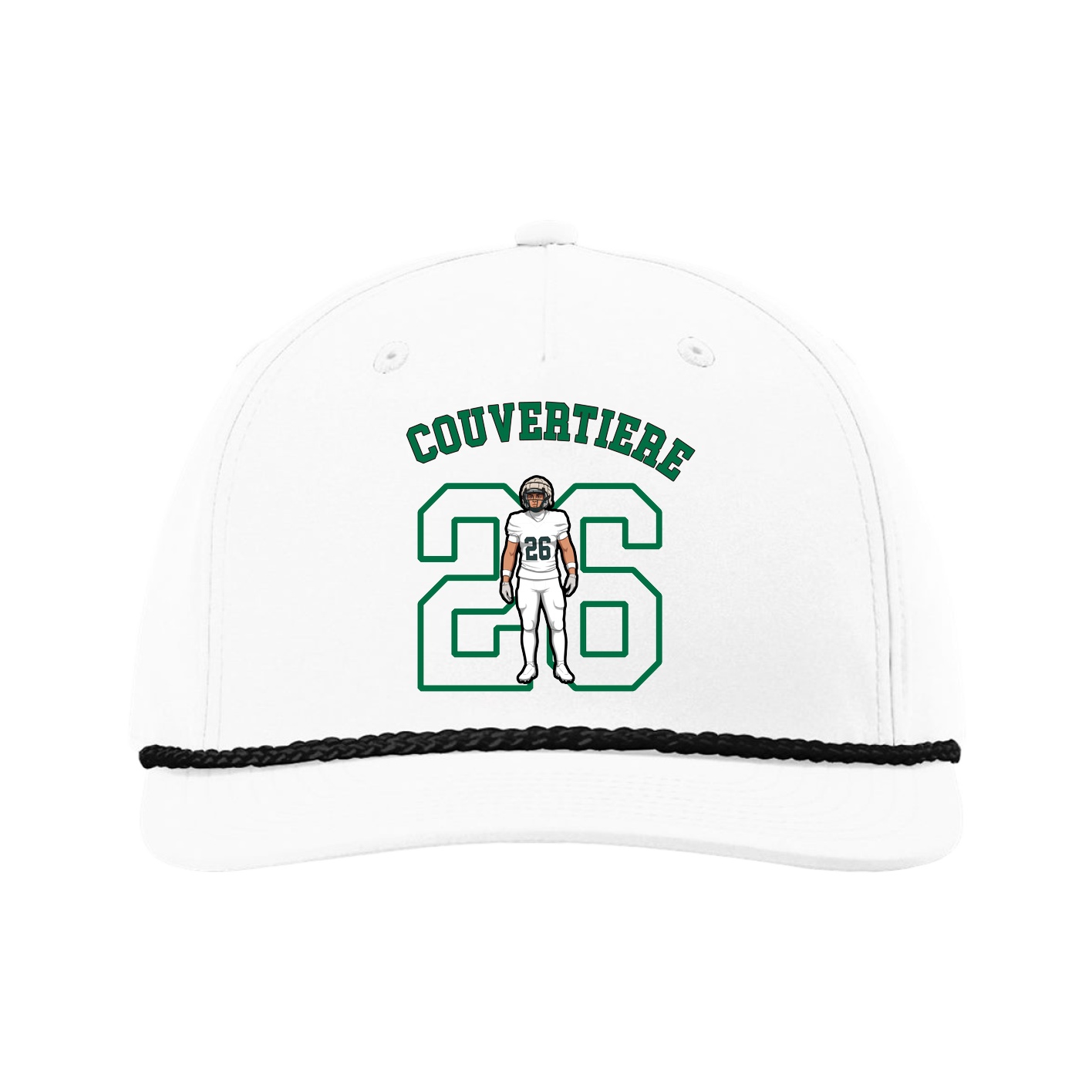Five-Panel Classic Rope Cap — Shirsey Arch in White