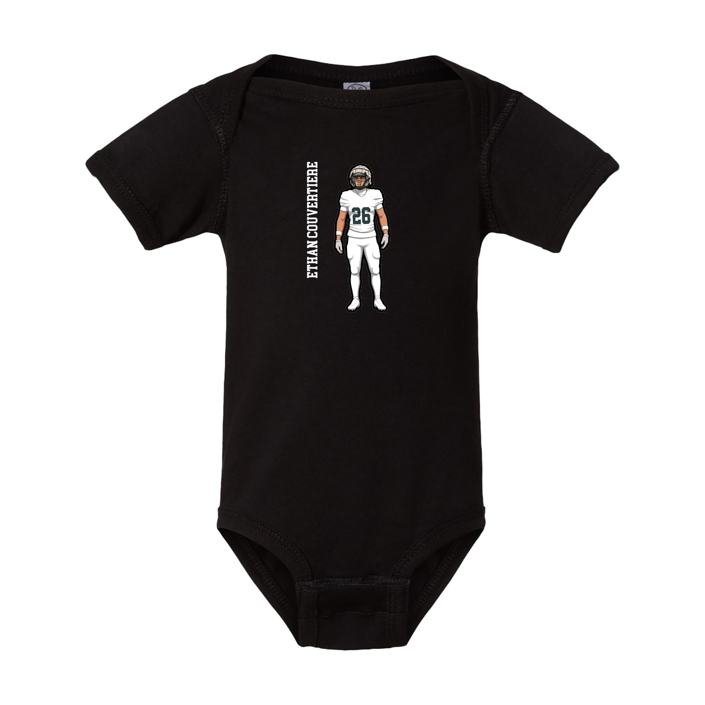 Baby Onesie — Name Vertical in Black