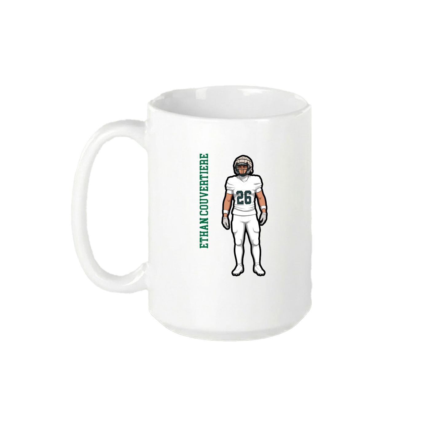 15oz Coffee Mug — Name Vertical in White