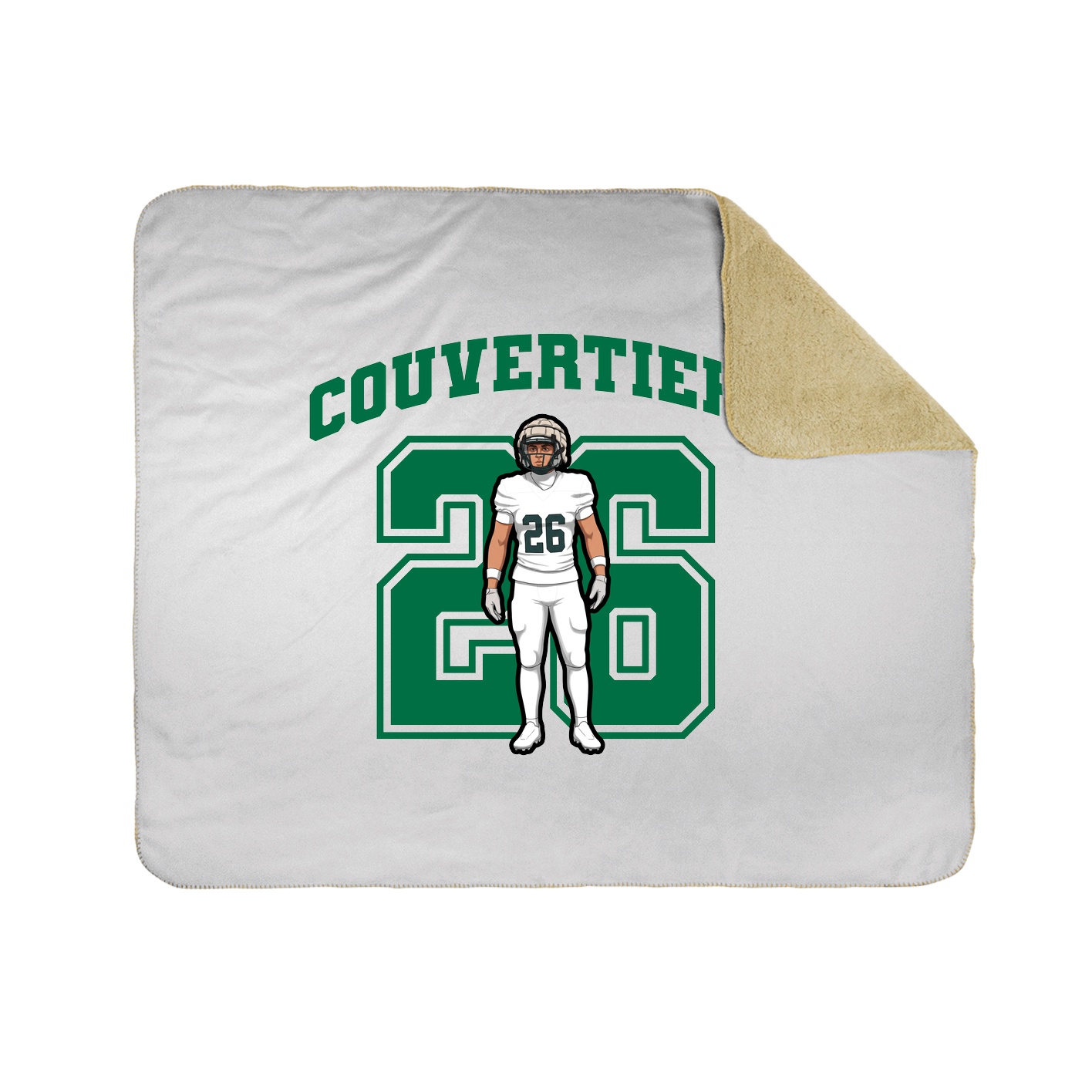 Throw Blanket — Number in White