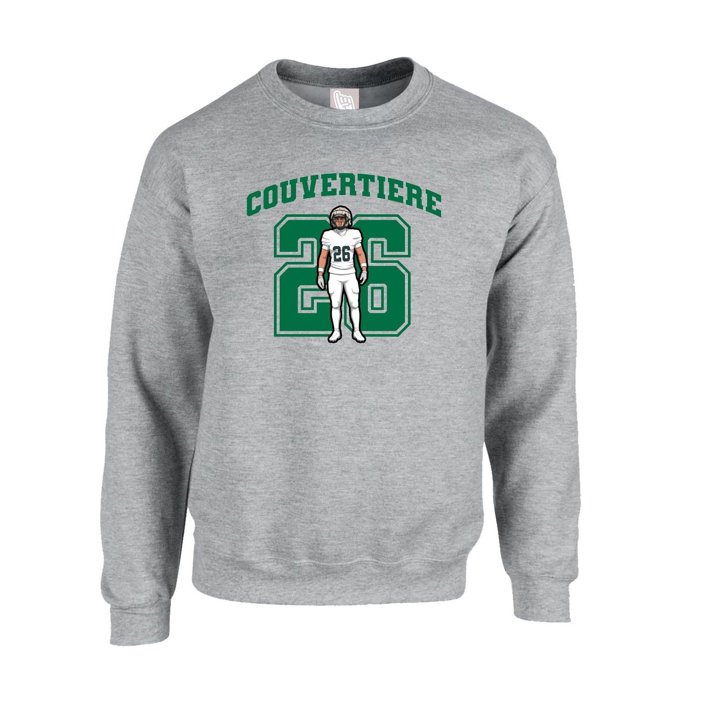 Fleece Crew — Number in Grey