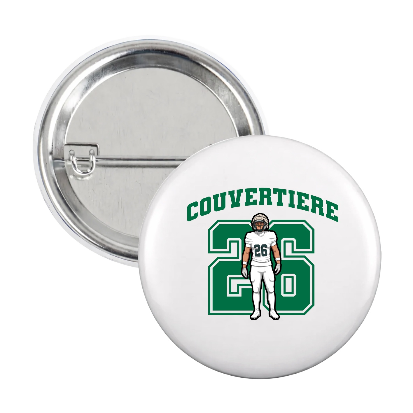 Game Day Button — Number in White