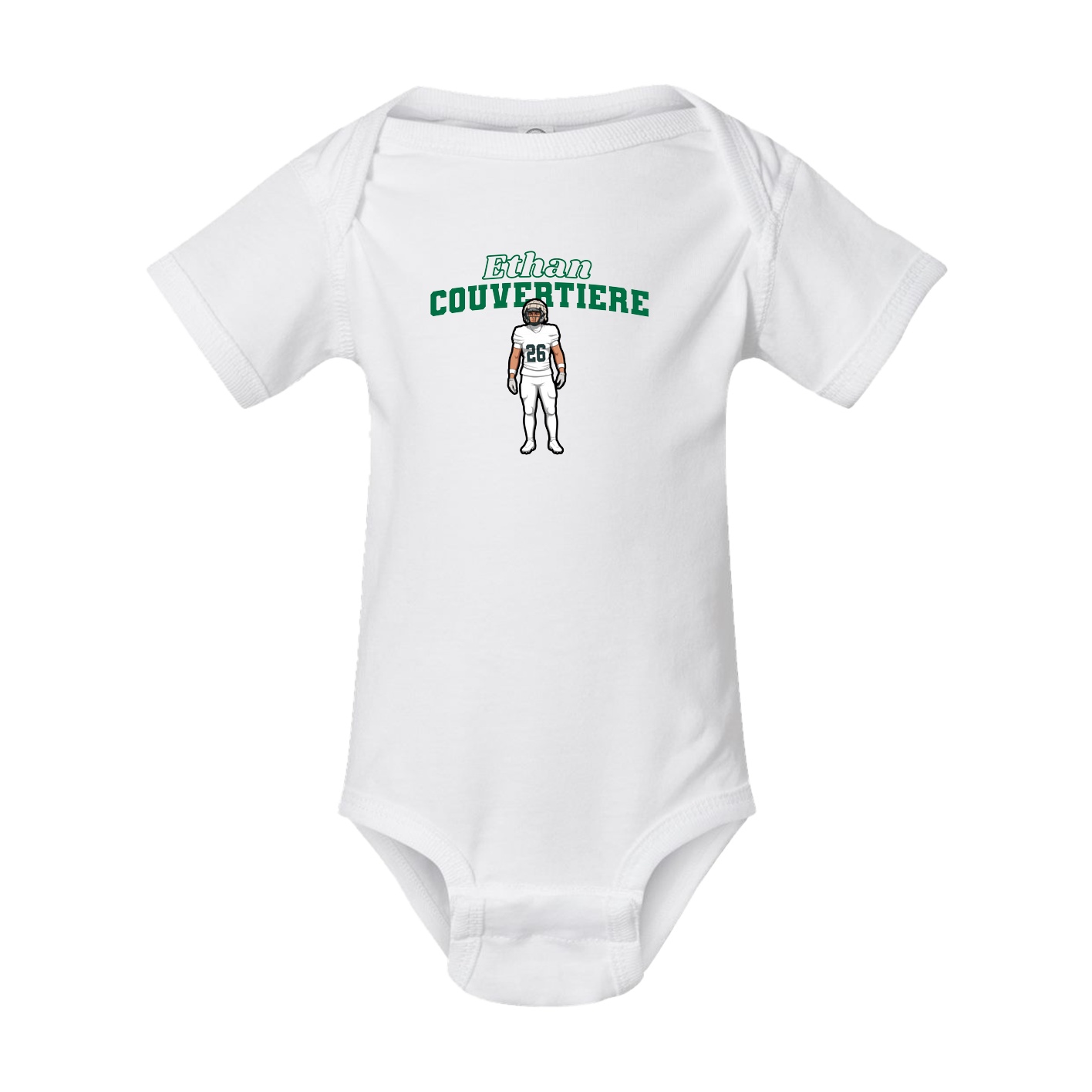Baby Onesie — Name Arch in White
