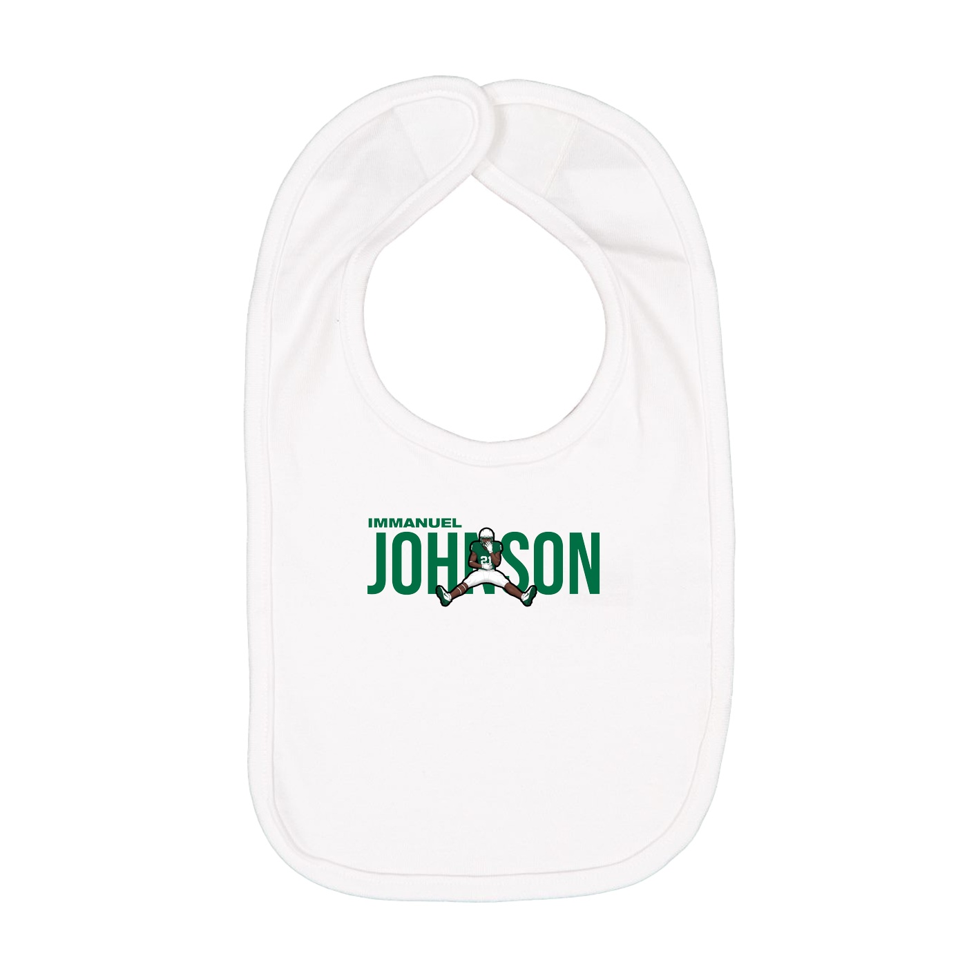 Infant Bib — Player Name in White