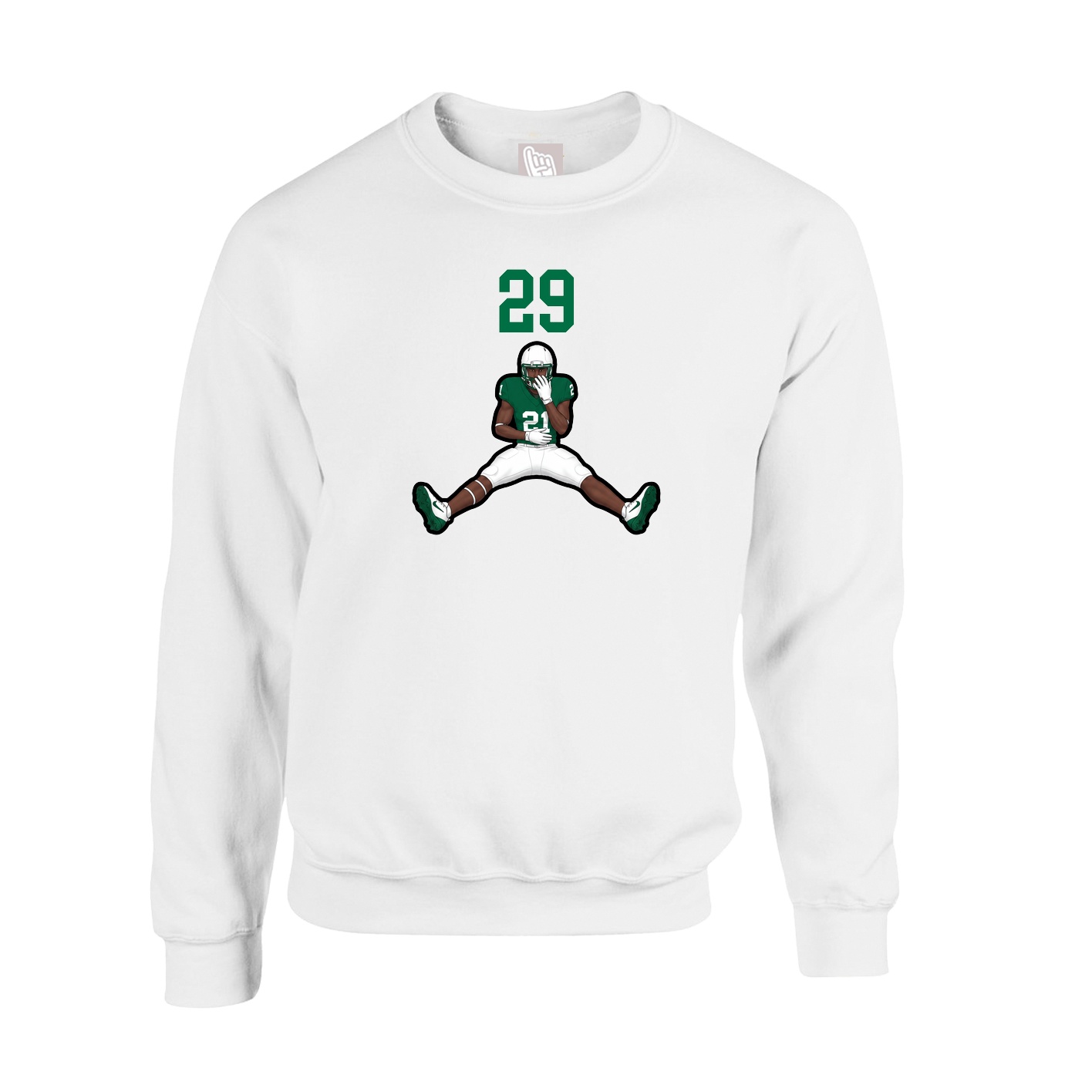 Fleece Crew — Number Top in White