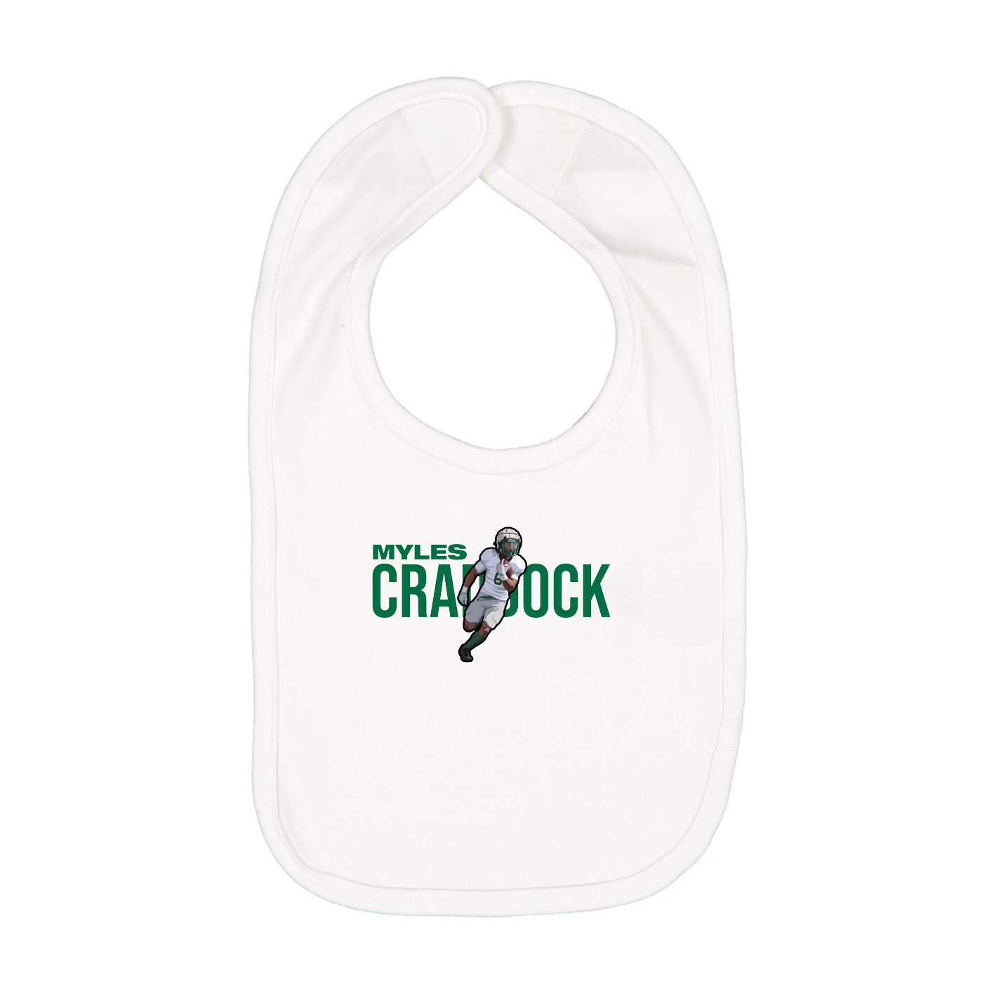 Infant Bib — Player Name in White