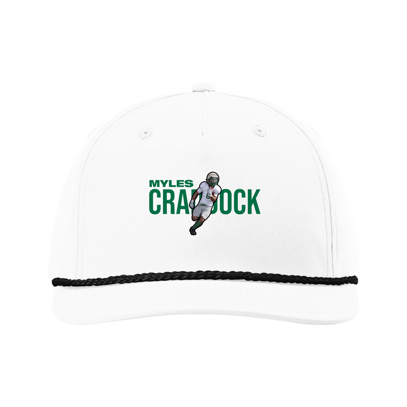 Five-Panel Classic Rope Cap — Player Name in White