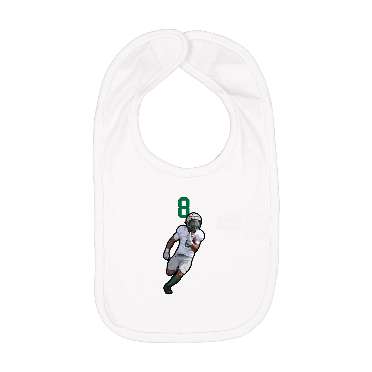 Infant Bib — Number Top in White