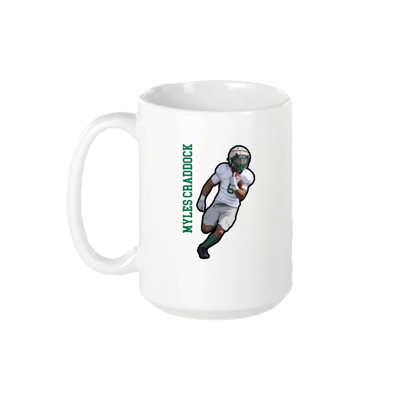 15oz Coffee Mug — Name Vertical in White
