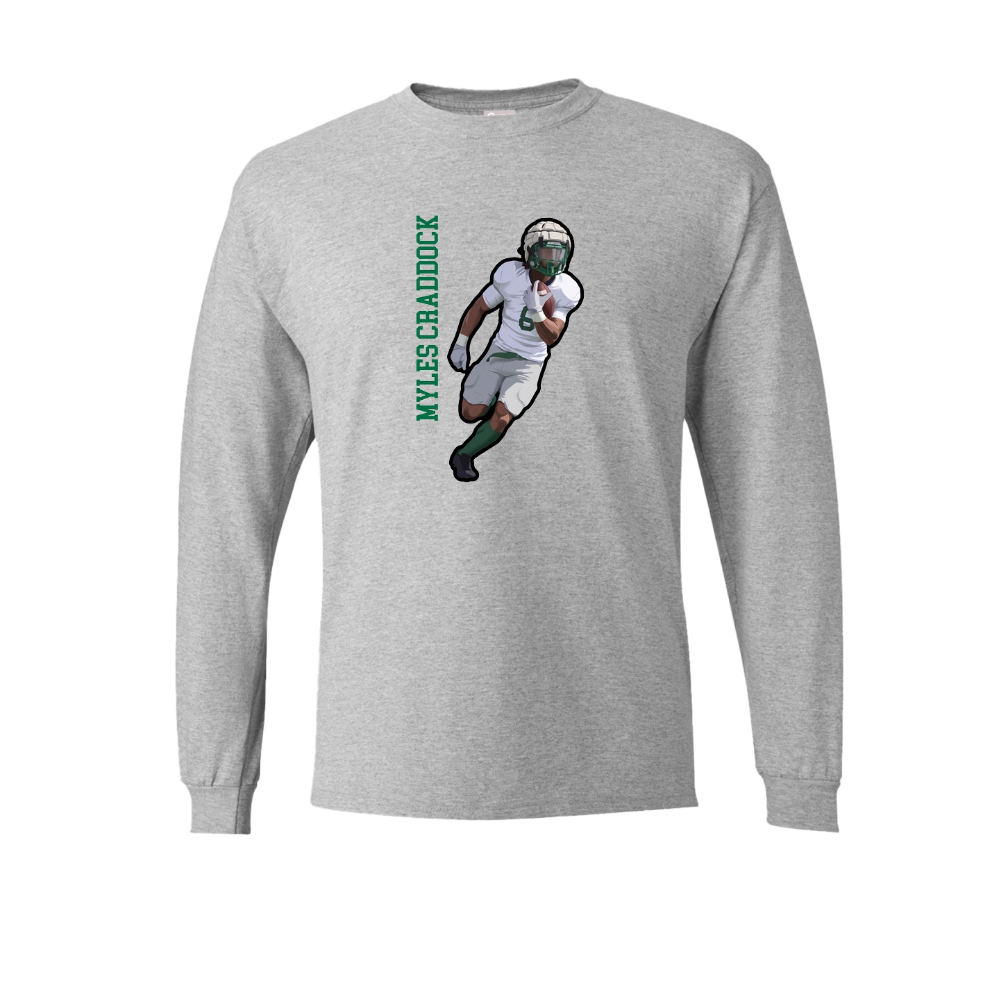 Long Sleeve Tee — Name Vertical in Grey