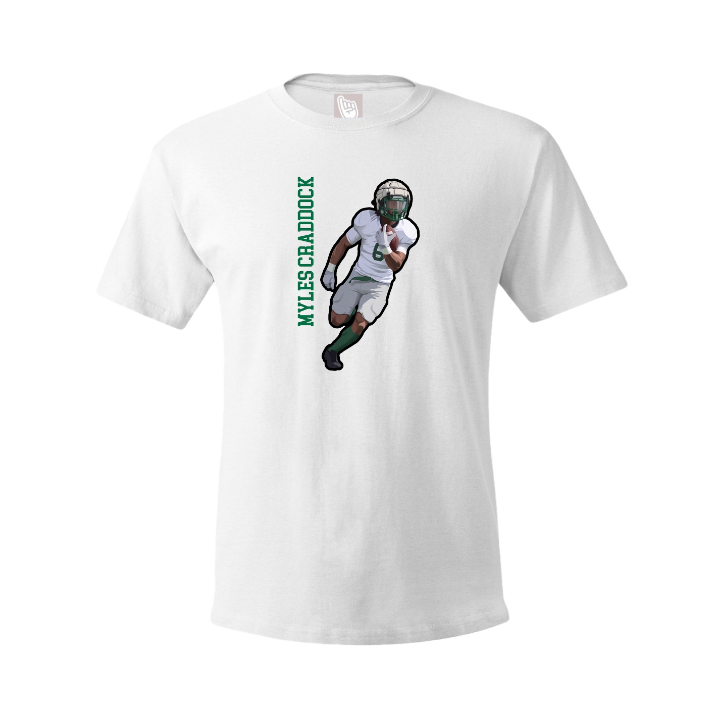 Youth Tee — Name Vertical in White