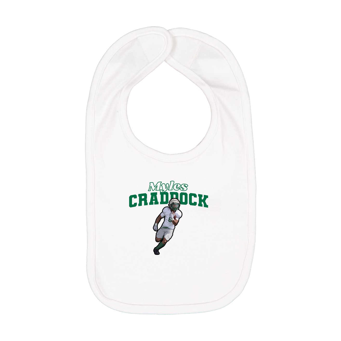 Infant Bib — Name Arch in White