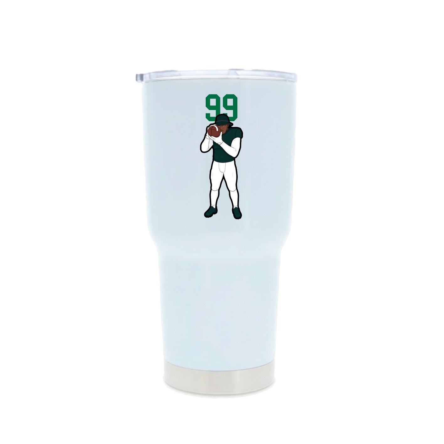 30oz Stainless Steel Tumbler — Number Top in White