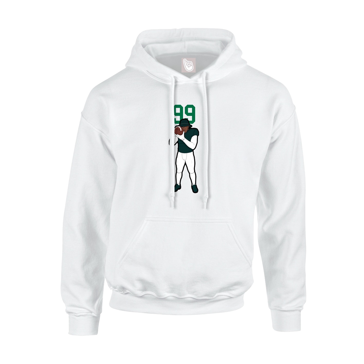 Hoodie — Number Top in White
