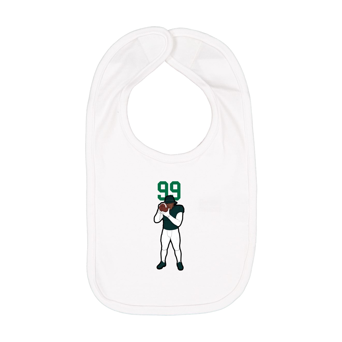 Infant Bib — Number Top in White