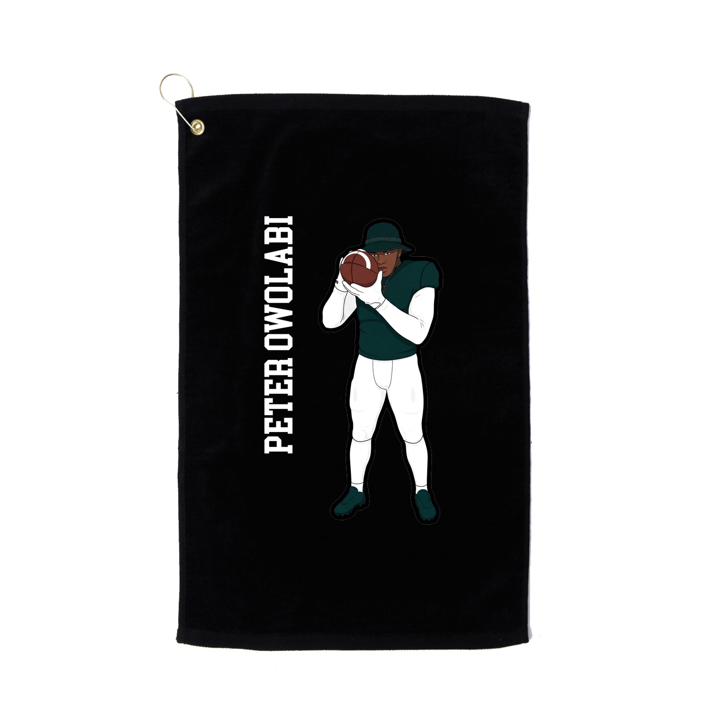 Golf Towel — Name Vertical in Black