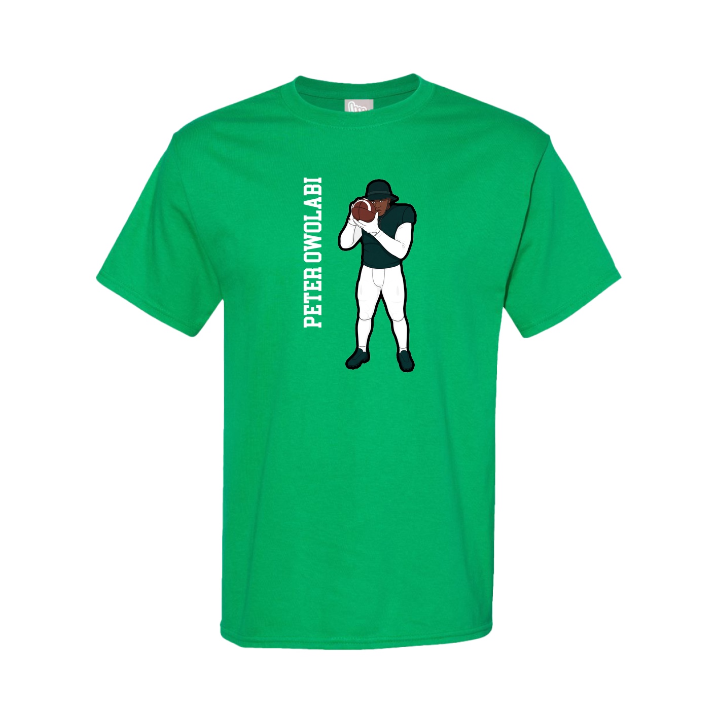 Youth Tee — Name Vertical in Green