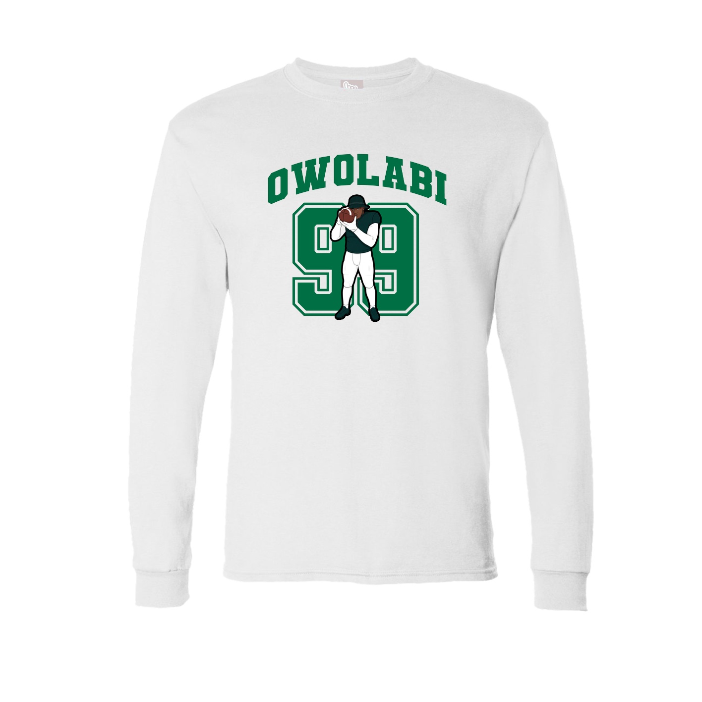 Long Sleeve Tee — Number in White