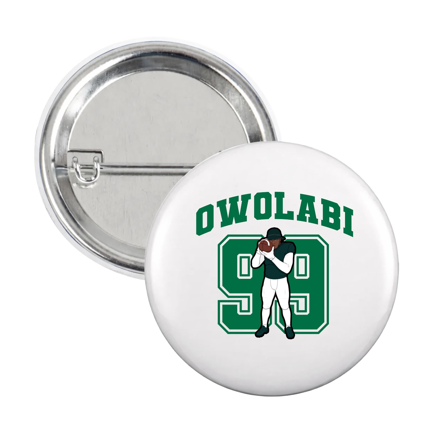 Game Day Button — Number in White