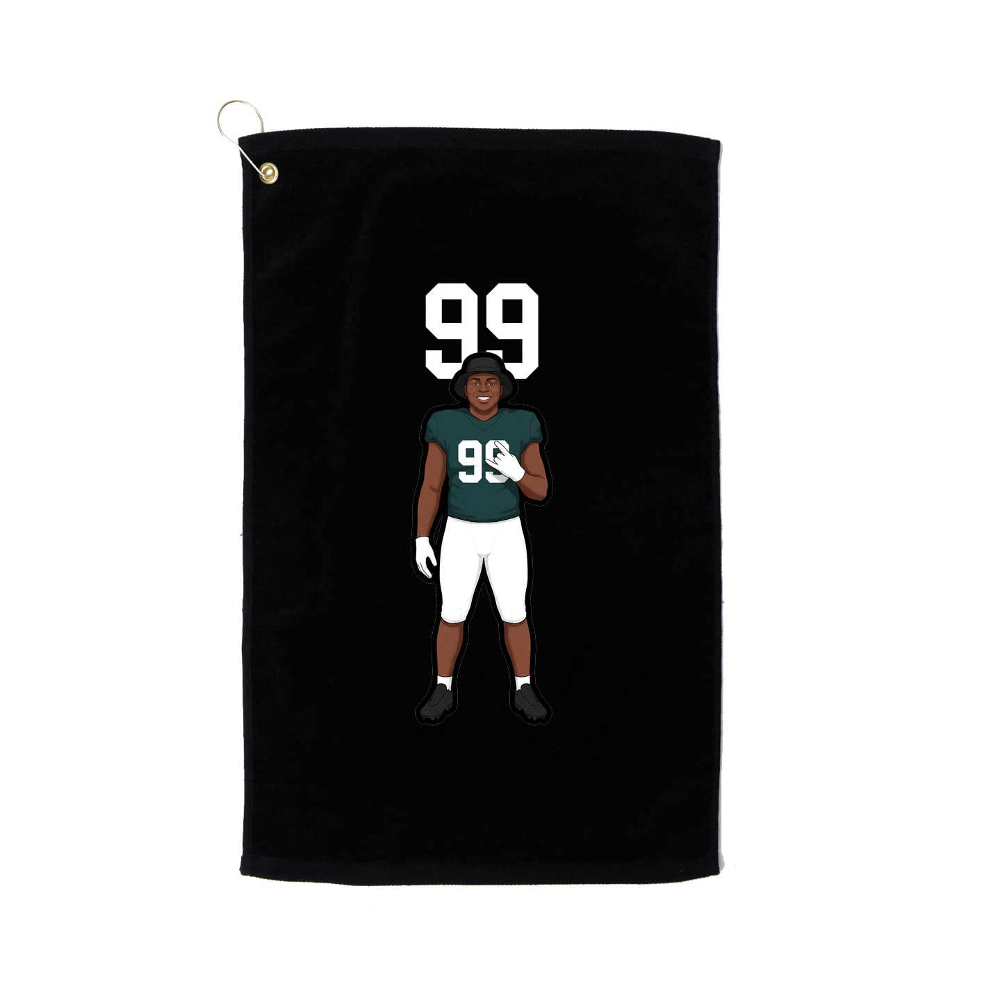 Golf Towel — Number Top in Black