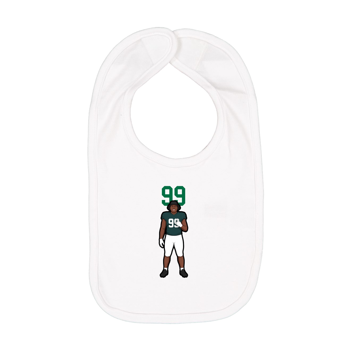 Infant Bib — Number Top in White