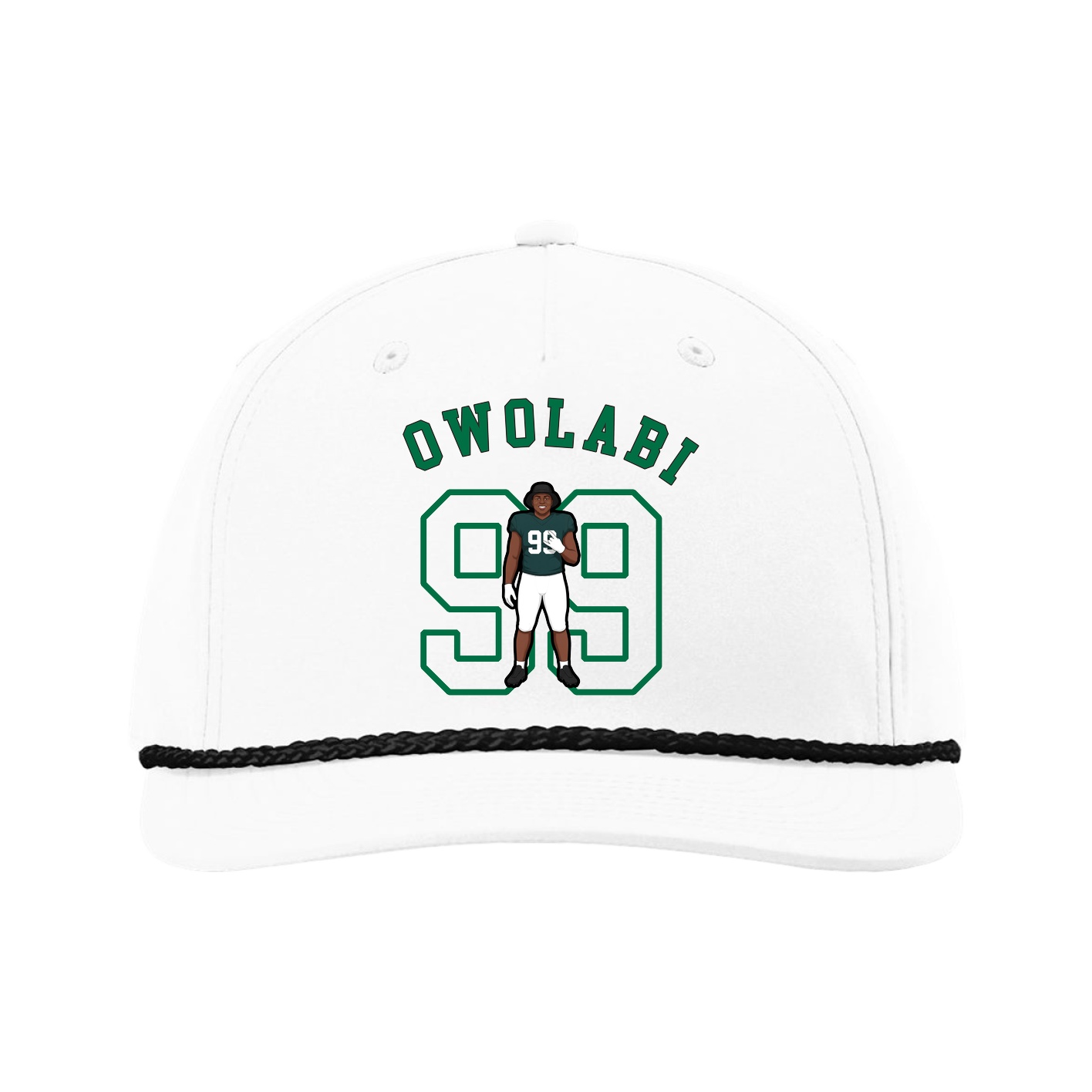 Five-Panel Classic Rope Cap — Shirsey Arch in White