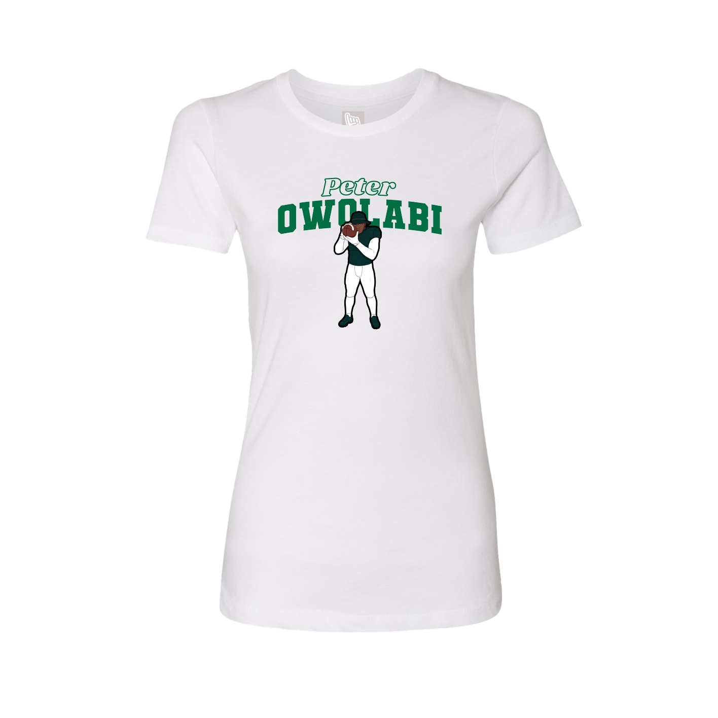 Fitted Women's Tee — Name Arch in White