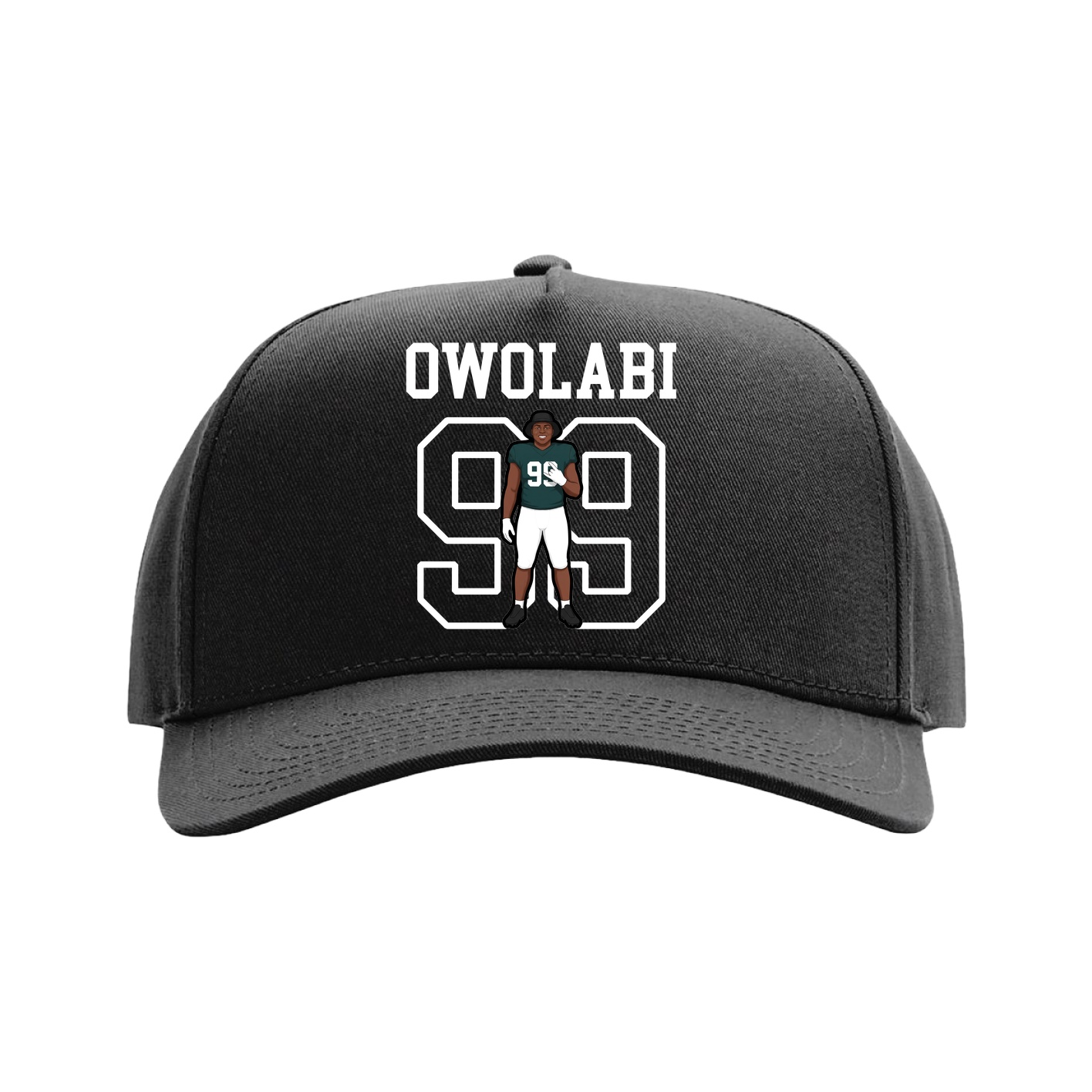 Full Fabric Five-Panel Champ Cap — Shirsey in Black