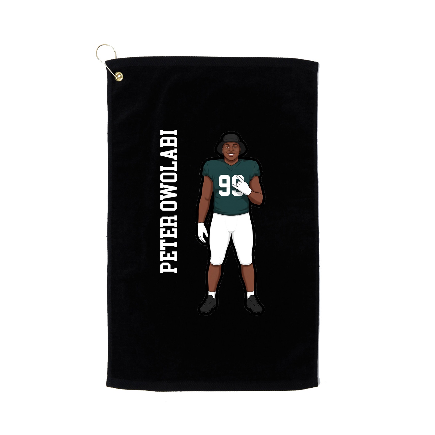 Golf Towel — Name Vertical in Black
