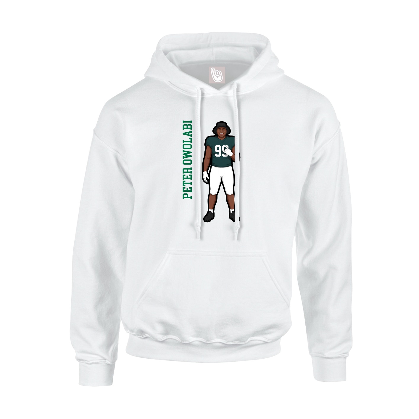 Youth Hoodie — Name Vertical in White